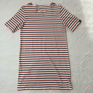 KULE Red and Blue Striped Tee Cotton Dress Size M